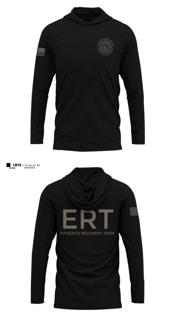 Long Sleeve Hooded Sun Shirt, Evidence Recovery Team, Police, Teamtime, Team time, sublimation, custom sports apparel, team uniforms, spirit wear, spiritwear, sports uniforms, custom shirts, team store, custom team store, fundraiser sports, apparel fundraiser