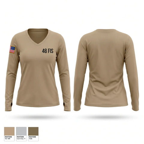 Womens Long Sleeve Vneck Shirt, 48 FIS, Air Force, Teamtime, Team time, sublimation, custom sports apparel, team uniforms, spirit wear, spiritwear, sports uniforms, custom shirts, team store, custom team store, fundraiser sports, apparel fundraiser