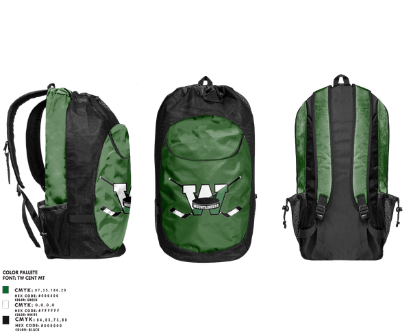 Gear Bag, Wachusett Regional High School Ice Hockey, Ice Hockey, Teamtime, Team time, sublimation, custom sports apparel, team uniforms, spirit wear, spiritwear, sports uniforms, custom shirts, team store, custom team store, fundraiser sports, apparel fundraiser