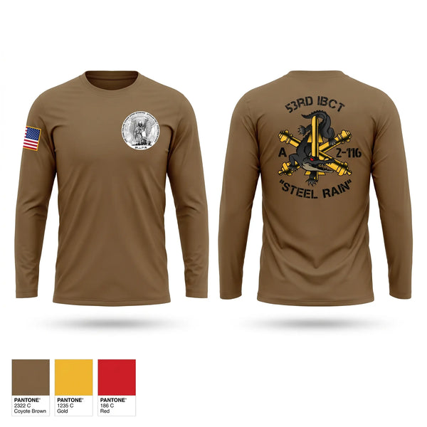 Long Sleeve Performance Shirt, A BATTERY 2-116th FAR, Army, Teamtime, Team time, sublimation, custom sports apparel, team uniforms, spirit wear, spiritwear, sports uniforms, custom shirts, team store, custom team store, fundraiser sports, apparel fundraiser