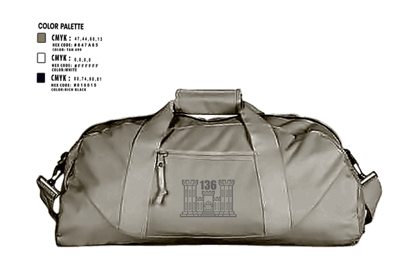 Duffle Bag, 136 EVCC, Army, Teamtime, Team time, sublimation, custom sports apparel, team uniforms, spirit wear, spiritwear, sports uniforms, custom shirts, team store, custom team store, fundraiser sports, apparel fundraiser