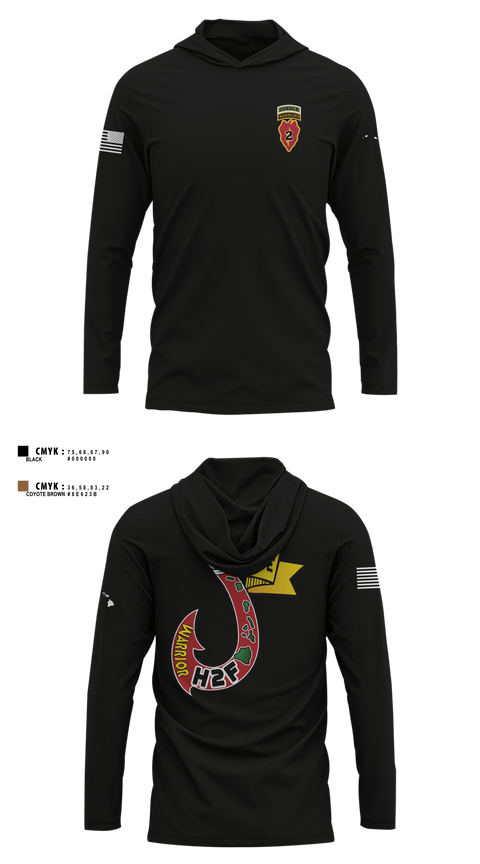 Long Sleeve Hooded Sun Shirt, H2F, 2nd Mobile Brigade, 25th Infantry Division, Army, Teamtime, Team time, sublimation, custom sports apparel, team uniforms, spirit wear, spiritwear, sports uniforms, custom shirts, team store, custom team store, fundraiser sports, apparel fundraiser