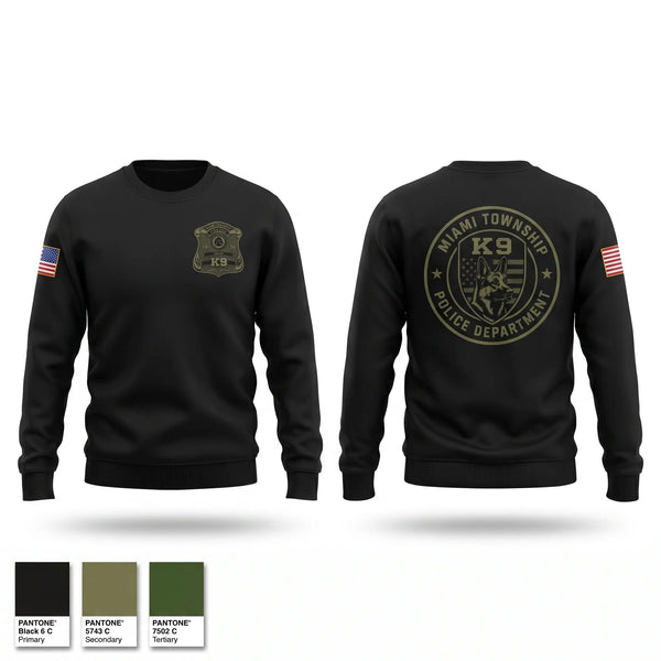 Crew Neck Sweatshirt, Miami Township Police K9, Police, Teamtime, Team time, sublimation, custom sports apparel, team uniforms, spirit wear, spiritwear, sports uniforms, custom shirts, team store, custom team store, fundraiser sports, apparel fundraiser