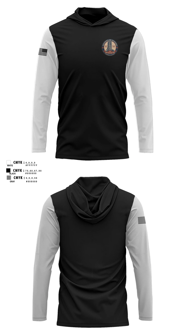 Long Sleeve Performance Shirt with hood, SFD Training, Fire Department, Teamtime, Team time, sublimation, custom sports apparel, team uniforms, spirit wear, spiritwear, sports uniforms, custom shirts, team store, custom team store, fundraiser sports, apparel fundraiser