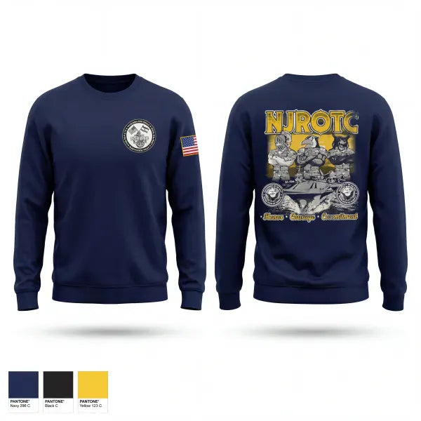 Crew Neck Sweatshirt, Washington NJROTC, Navy, Teamtime, Team time, sublimation, custom sports apparel, team uniforms, spirit wear, spiritwear, sports uniforms, custom shirts, team store, custom team store, fundraiser sports, apparel fundraiser