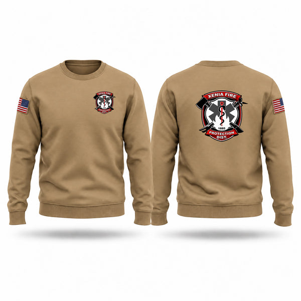 Crew Neck Sweatshirt, XENIA FIRE PROTECTION DISTRICT, Fire Department, Teamtime, Team time, sublimation, custom sports apparel, team uniforms, spirit wear, spiritwear, sports uniforms, custom shirts, team store, custom team store, fundraiser sports, apparel fundraiser