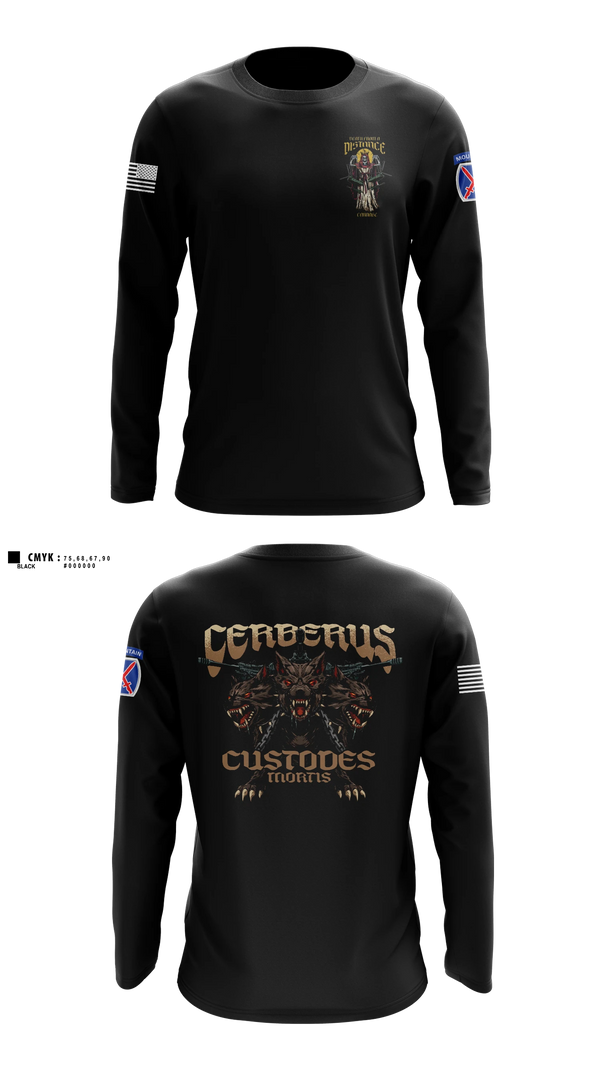 Long Sleeve Performance Shirt, Cerberus Platoon C 3-6, Army, Teamtime, Team time, sublimation, custom sports apparel, team uniforms, spirit wear, spiritwear, sports uniforms, custom shirts, team store, custom team store, fundraiser sports, apparel fundraiser