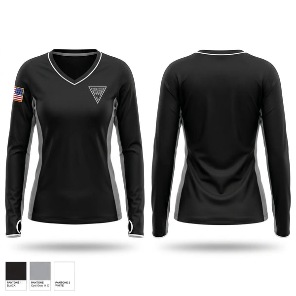 Womens Long Sleeve Vneck Shirt, Paulsboro Police Department, Police, Teamtime, Team time, sublimation, custom sports apparel, team uniforms, spirit wear, spiritwear, sports uniforms, custom shirts, team store, custom team store, fundraiser sports, apparel fundraiser