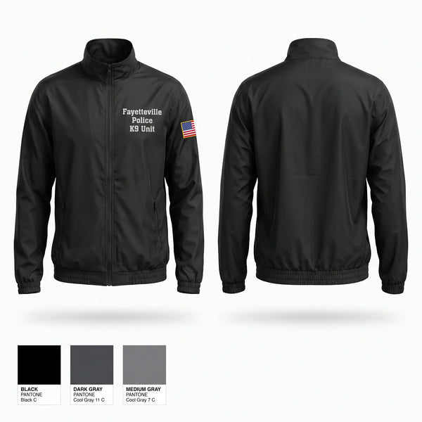 Windbreaker, Fayetteville Police K-9 Unit, Police, Teamtime, Team time, sublimation, custom sports apparel, team uniforms, spirit wear, spiritwear, sports uniforms, custom shirts, team store, custom team store, fundraiser sports, apparel fundraiser