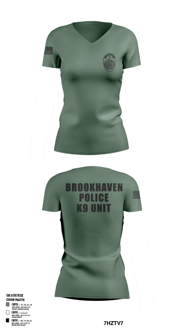 Womens Short Sleeve Vneck Shirt, Brookhaven K9 Unit, Police, Teamtime, Team time, sublimation, custom sports apparel, team uniforms, spirit wear, spiritwear, sports uniforms, custom shirts, team store, custom team store, fundraiser sports, apparel fundraiser