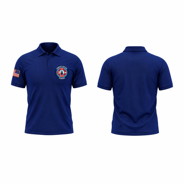 Short Sleeve Performance Polo, Jupiter Fire Rescue, Fire Department, Teamtime, Team time, sublimation, custom sports apparel, team uniforms, spirit wear, spiritwear, sports uniforms, custom shirts, team store, custom team store, fundraiser sports, apparel fundraiser