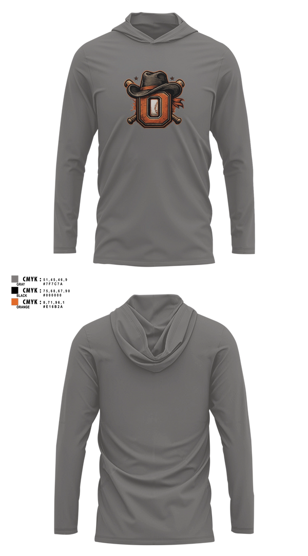 Long Sleeve hooded sunshirt, Oxford Outlaws, Baseball, Teamtime, Team time, sublimation, custom sports apparel, team uniforms, spirit wear, spiritwear, sports uniforms, custom shirts, team store, custom team store, fundraiser sports, apparel fundraiser