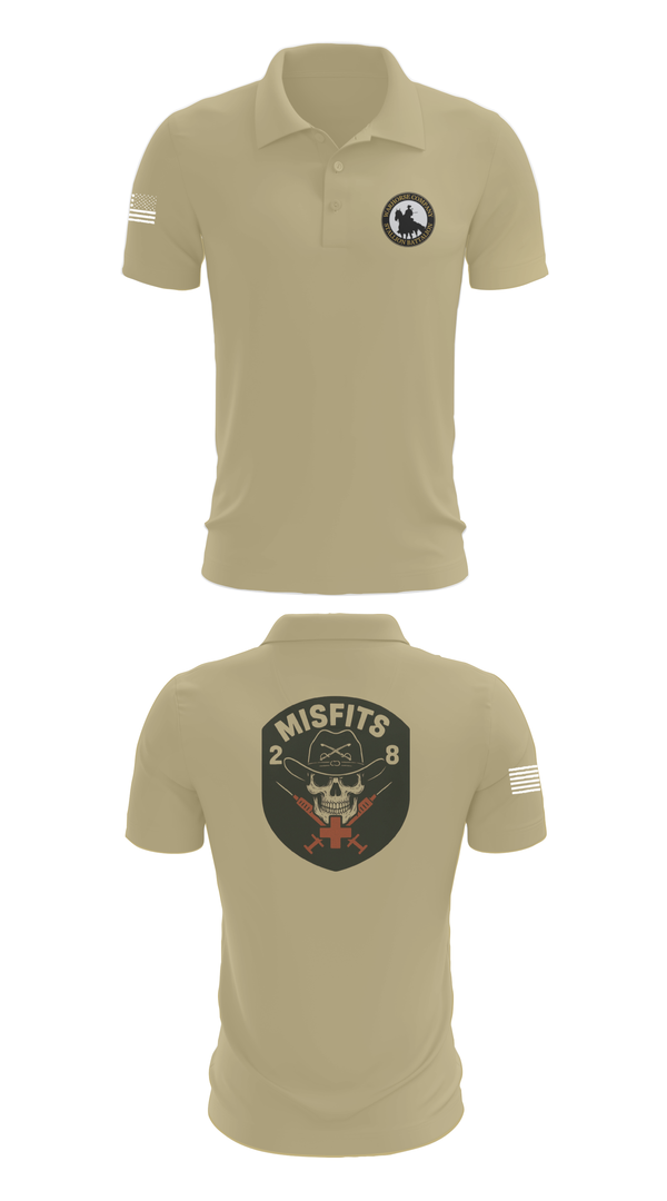 Short Sleeve Performance Polo, 2-8 Cav, HHC, Medic Platoon, , Teamtime, Team time, sublimation, custom sports apparel, team uniforms, spirit wear, spiritwear, sports uniforms, custom shirts, team store, custom team store, fundraiser sports, apparel fundraiser