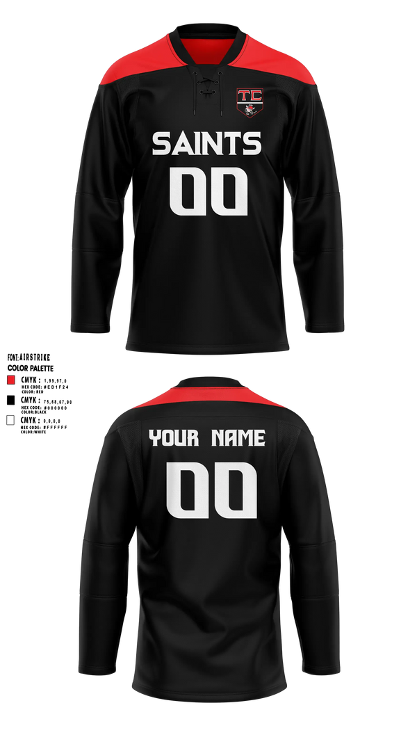 Hockey Jersey, Tri County Saints, Ice Hockey, Teamtime, Team time, sublimation, custom sports apparel, team uniforms, spirit wear, spiritwear, sports uniforms, custom shirts, team store, custom team store, fundraiser sports, apparel fundraiser