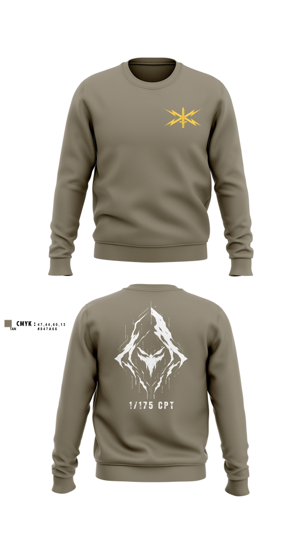 Crew Neck Sweatshirt, 175 CPT, National Guard, Teamtime, Team time, sublimation, custom sports apparel, team uniforms, spirit wear, spiritwear, sports uniforms, custom shirts, team store, custom team store, fundraiser sports, apparel fundraiser