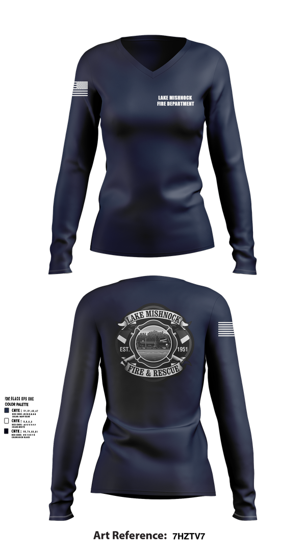 Womens Long Sleeve Vneck Shirt, Lake Mishnock Fire Department, , Teamtime, Team time, sublimation, custom sports apparel, team uniforms, spirit wear, spiritwear, sports uniforms, custom shirts, team store, custom team store, fundraiser sports, apparel fundraiser