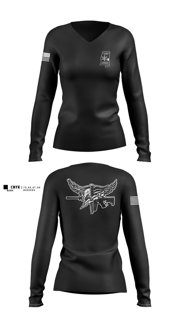Womens Long Sleeve Vneck Shirt, SWAT, Police, Teamtime, Team time, sublimation, custom sports apparel, team uniforms, spirit wear, spiritwear, sports uniforms, custom shirts, team store, custom team store, fundraiser sports, apparel fundraiser