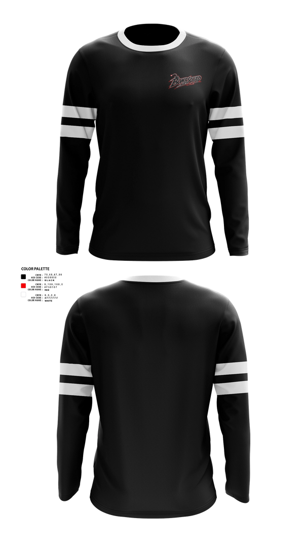 Long Sleeve Performance Shirt, BombSquad, Baseball, Teamtime, Team time, sublimation, custom sports apparel, team uniforms, spirit wear, spiritwear, sports uniforms, custom shirts, team store, custom team store, fundraiser sports, apparel fundraiser