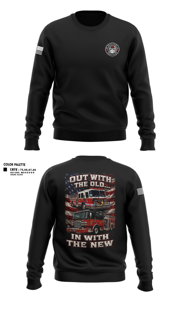 Crew Neck Sweatshirt, Great Notch Fire Company #4, Fire Department, Teamtime, Team time, sublimation, custom sports apparel, team uniforms, spirit wear, spiritwear, sports uniforms, custom shirts, team store, custom team store, fundraiser sports, apparel fundraiser
