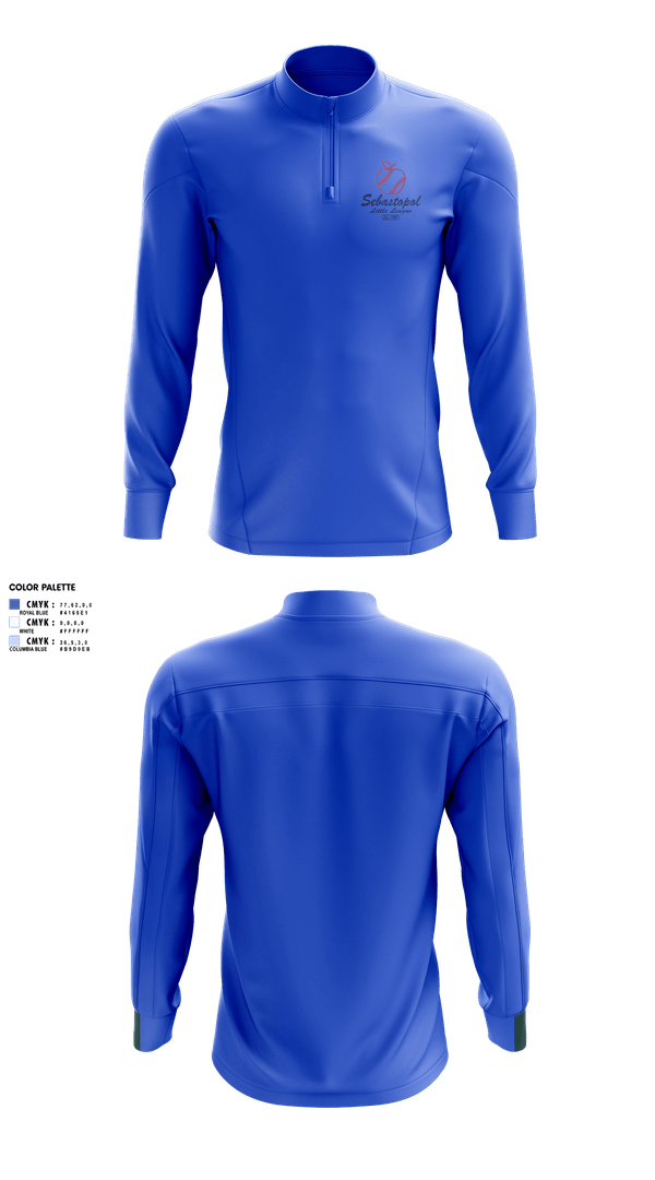 Quarter Zip Jacket, Sebastopol Little League, Baseball, Teamtime, Team time, sublimation, custom sports apparel, team uniforms, spirit wear, spiritwear, sports uniforms, custom shirts, team store, custom team store, fundraiser sports, apparel fundraiser