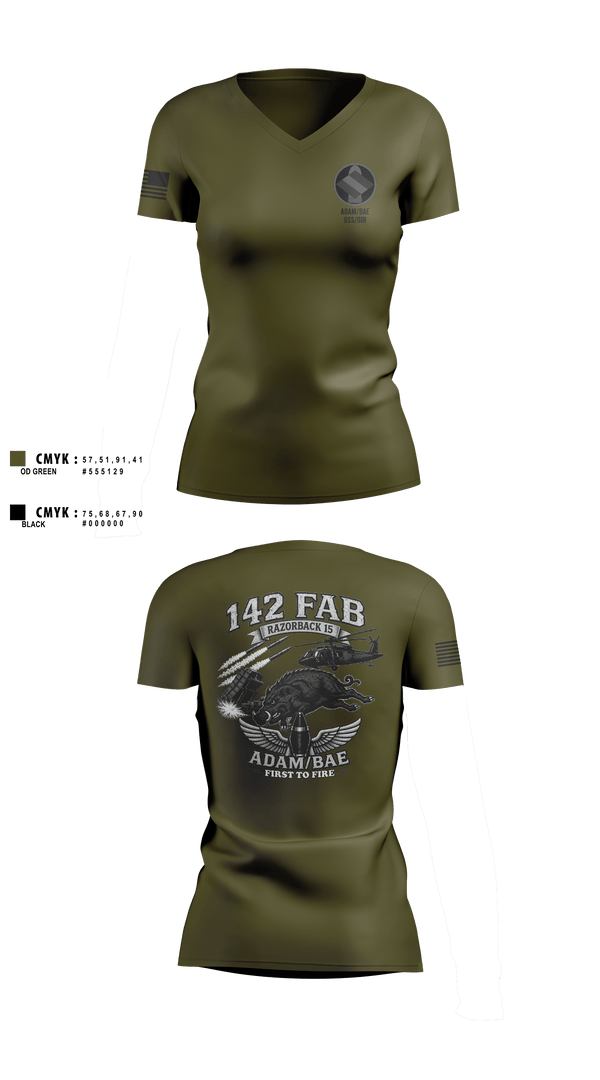 Womens Short Sleeve Vneck Shirt, 142nd, Army, Teamtime, Team time, sublimation, custom sports apparel, team uniforms, spirit wear, spiritwear, sports uniforms, custom shirts, team store, custom team store, fundraiser sports, apparel fundraiser