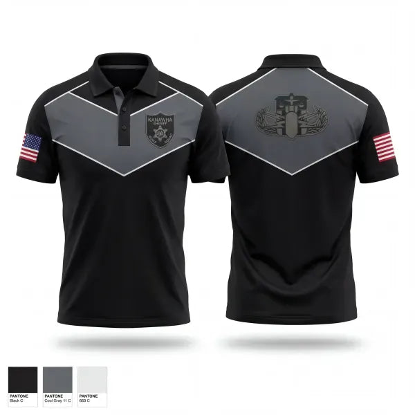 Short Sleeve Performance Polo, Kanawha Sheriff Bomb Squad, Police, Teamtime, Team time, sublimation, custom sports apparel, team uniforms, spirit wear, spiritwear, sports uniforms, custom shirts, team store, custom team store, fundraiser sports, apparel fundraiser