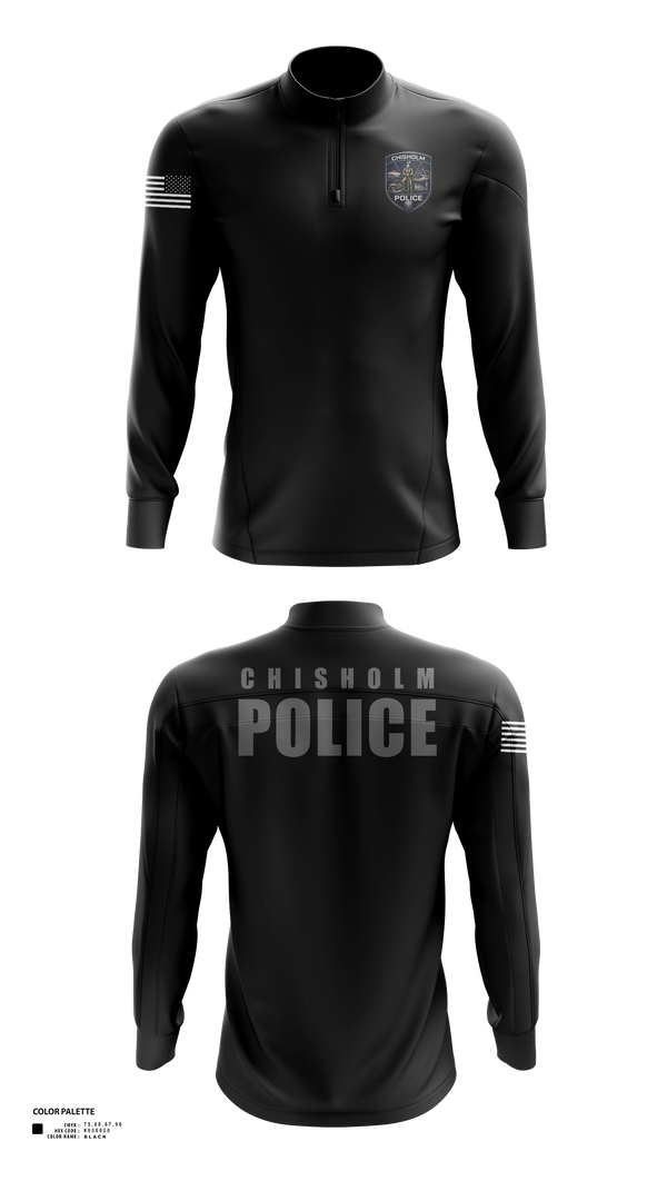 Quarter Zip Jacket, Chisholm Police Department, Police, Teamtime, Team time, sublimation, custom sports apparel, team uniforms, spirit wear, spiritwear, sports uniforms, custom shirts, team store, custom team store, fundraiser sports, apparel fundraiser
