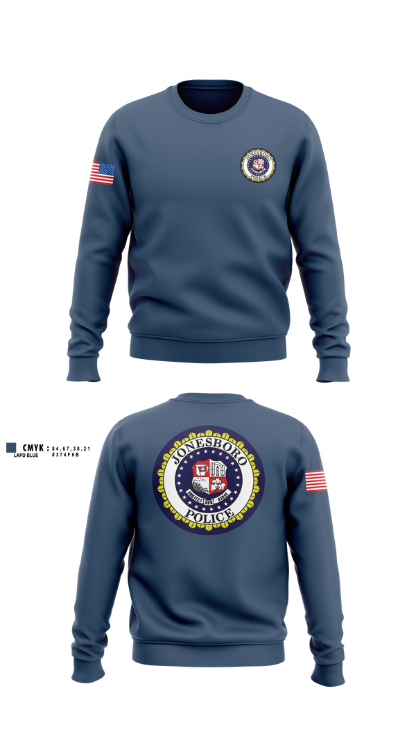 Crew Neck Sweatshirt, Jonesboro Police Department, Police, Teamtime, Team time, sublimation, custom sports apparel, team uniforms, spirit wear, spiritwear, sports uniforms, custom shirts, team store, custom team store, fundraiser sports, apparel fundraiser