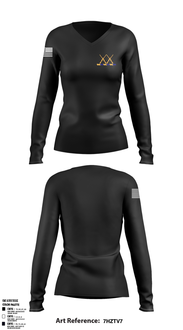 Womens Long Sleeve Vneck Shirt, 5-20 Infantry, Sniper section, Army, Teamtime, Team time, sublimation, custom sports apparel, team uniforms, spirit wear, spiritwear, sports uniforms, custom shirts, team store, custom team store, fundraiser sports, apparel fundraiser