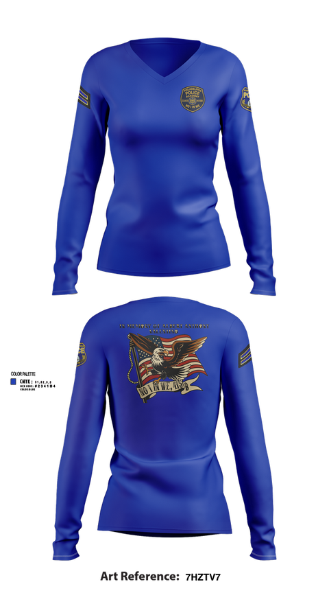Womens Long Sleeve Vneck Shirt, Philadelphia Police, , Teamtime, Team time, sublimation, custom sports apparel, team uniforms, spirit wear, spiritwear, sports uniforms, custom shirts, team store, custom team store, fundraiser sports, apparel fundraiser
