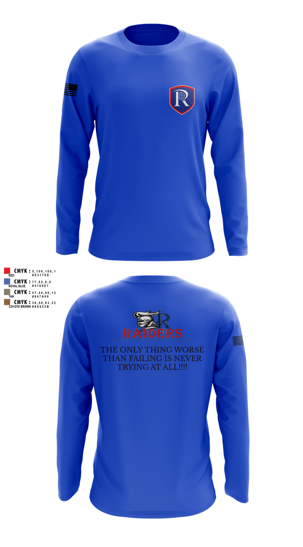 Long Sleeve Performance Shirt, RICS Raiders, Army, Teamtime, Team time, sublimation, custom sports apparel, team uniforms, spirit wear, spiritwear, sports uniforms, custom shirts, team store, custom team store, fundraiser sports, apparel fundraiser