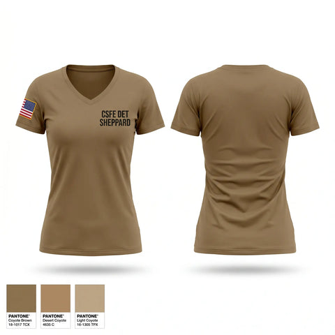 Womens Short Sleeve Vneck Shirt, CSFE DET SHEPPARD, Navy, Teamtime, Team time, sublimation, custom sports apparel, team uniforms, spirit wear, spiritwear, sports uniforms, custom shirts, team store, custom team store, fundraiser sports, apparel fundraiser
