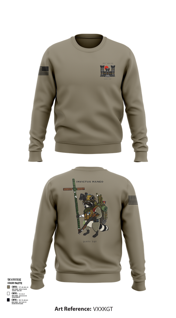 Crew Neck Sweatshirt, 441st Engineer Company, Army, Teamtime, Team time, sublimation, custom sports apparel, team uniforms, spirit wear, spiritwear, sports uniforms, custom shirts, team store, custom team store, fundraiser sports, apparel fundraiser