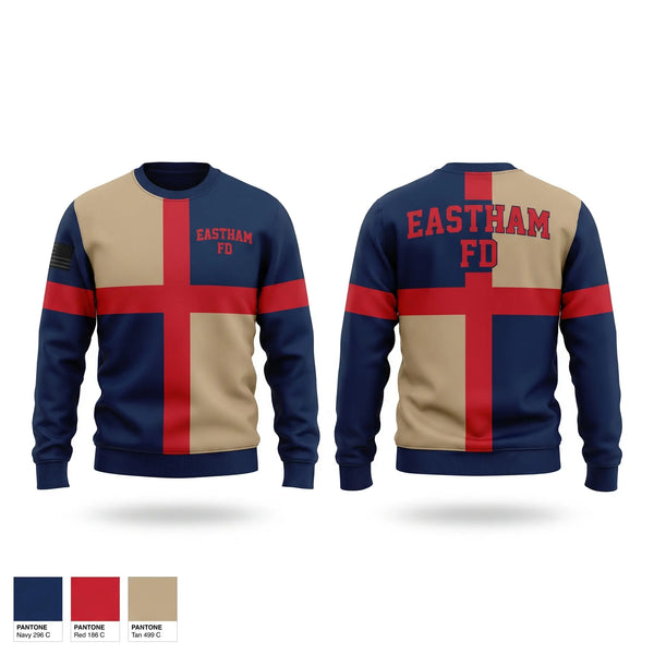 Crew Neck Sweatshirt, Eastham FD, Fire Department, Teamtime, Team time, sublimation, custom sports apparel, team uniforms, spirit wear, spiritwear, sports uniforms, custom shirts, team store, custom team store, fundraiser sports, apparel fundraiser
