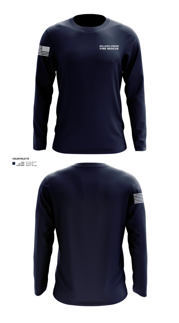 Long Sleeve Performance Shirt, Millers Creek Fire Rescue, Fire Department, Teamtime, Team time, sublimation, custom sports apparel, team uniforms, spirit wear, spiritwear, sports uniforms, custom shirts, team store, custom team store, fundraiser sports, apparel fundraiser