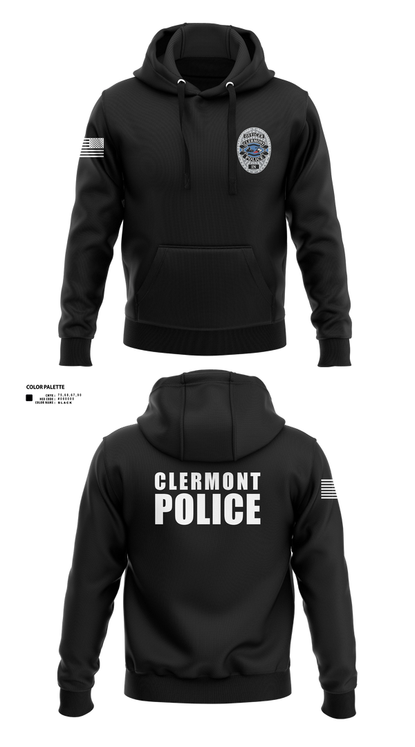 Hoodie, Clermont PD, Police, Teamtime, Team time, sublimation, custom sports apparel, team uniforms, spirit wear, spiritwear, sports uniforms, custom shirts, team store, custom team store, fundraiser sports, apparel fundraiser