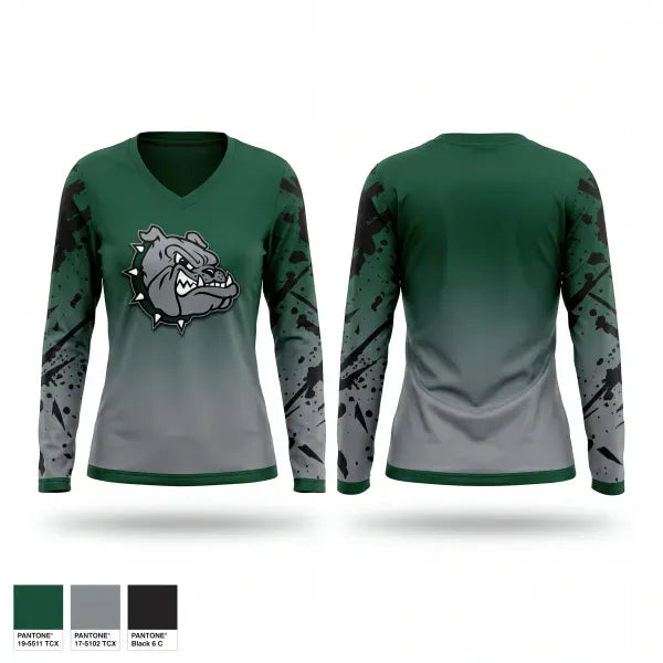 Womens Long Sleeve Vneck Shirt, Monroe-Gregg School District, Police, Teamtime, Team time, sublimation, custom sports apparel, team uniforms, spirit wear, spiritwear, sports uniforms, custom shirts, team store, custom team store, fundraiser sports, apparel fundraiser