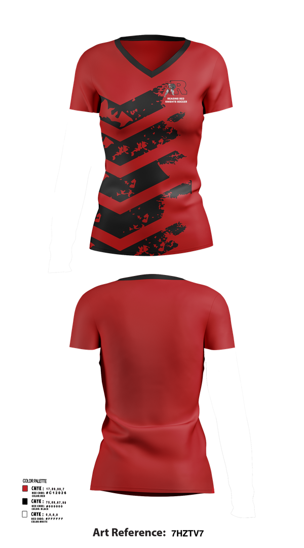 Womens Short Sleeve Vneck Shirt, Reading Red Knights Soccer, Women's Soccer, Teamtime, Team time, sublimation, custom sports apparel, team uniforms, spirit wear, spiritwear, sports uniforms, custom shirts, team store, custom team store, fundraiser sports, apparel fundraiser