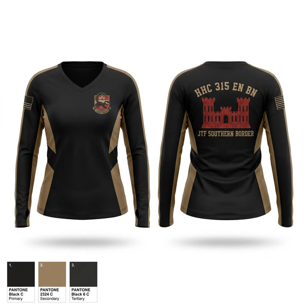 Womens Long Sleeve Vneck Shirt, 315, Army, Teamtime, Team time, sublimation, custom sports apparel, team uniforms, spirit wear, spiritwear, sports uniforms, custom shirts, team store, custom team store, fundraiser sports, apparel fundraiser