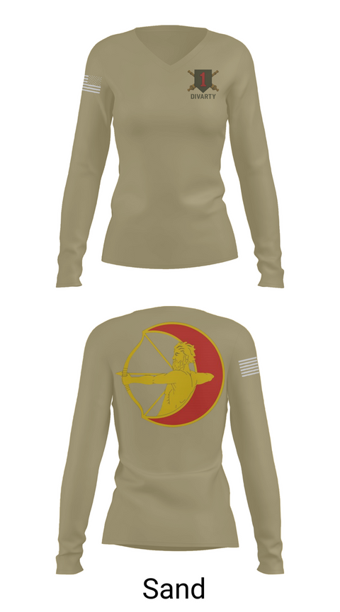 Womens Long Sleeve Vneck Shirt, 1ID DIVARTY, , Teamtime, Team time, sublimation, custom sports apparel, team uniforms, spirit wear, spiritwear, sports uniforms, custom shirts, team store, custom team store, fundraiser sports, apparel fundraiser