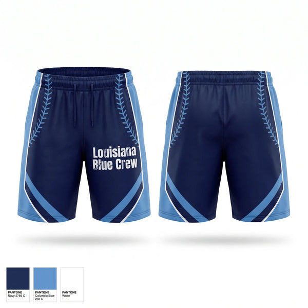 Athletic Shorts With Pockets, Louisiana Blue Crew, Baseball, Teamtime, Team time, sublimation, custom sports apparel, team uniforms, spirit wear, spiritwear, sports uniforms, custom shirts, team store, custom team store, fundraiser sports, apparel fundraiser