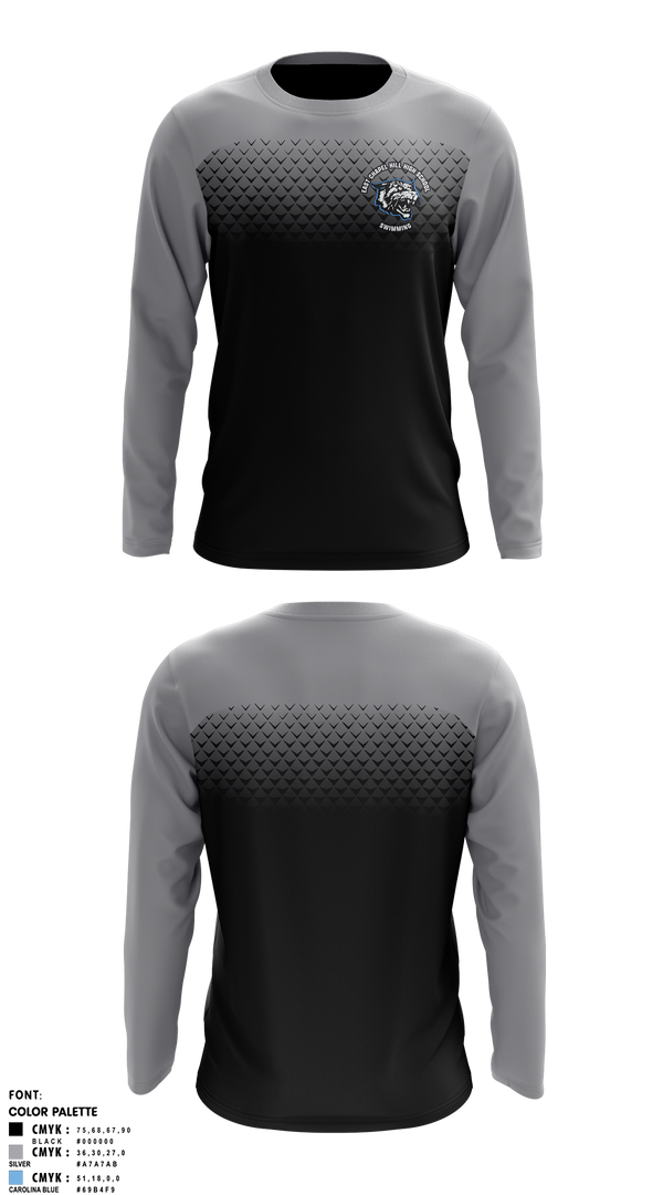 Long Sleeve Performance Shirt, East Chapel Hill High School Swimming, Swimming, Teamtime, Team time, sublimation, custom sports apparel, team uniforms, spirit wear, spiritwear, sports uniforms, custom shirts, team store, custom team store, fundraiser sports, apparel fundraiser