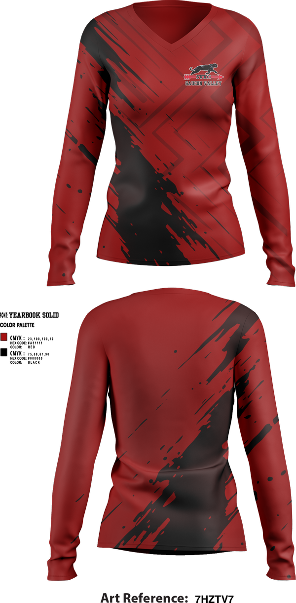 Womens Long Sleeve Vneck Shirt, Saucon Valley Cross Country, Cross Country, Teamtime, Team time, sublimation, custom sports apparel, team uniforms, spirit wear, spiritwear, sports uniforms, custom shirts, team store, custom team store, fundraiser sports, apparel fundraiser