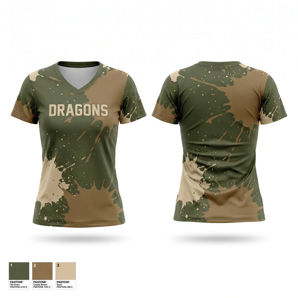 Womens Short Sleeve Vneck Shirt, Dragons, Men's Soccer, Teamtime, Team time, sublimation, custom sports apparel, team uniforms, spirit wear, spiritwear, sports uniforms, custom shirts, team store, custom team store, fundraiser sports, apparel fundraiser