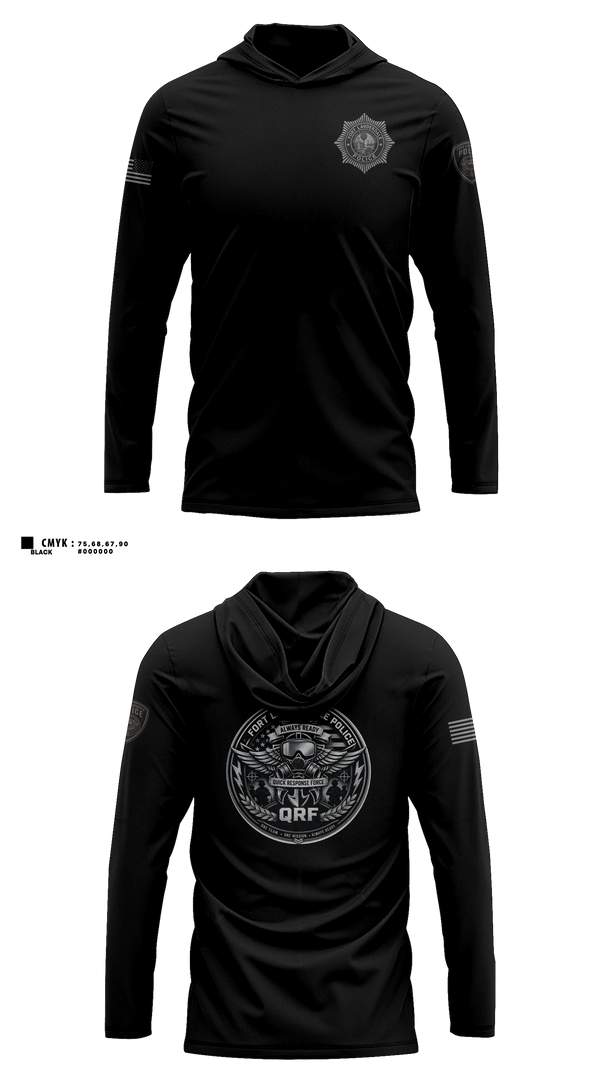 Long Sleeve hooded sunshirt, FLPD QRF, Police, Teamtime, Team time, sublimation, custom sports apparel, team uniforms, spirit wear, spiritwear, sports uniforms, custom shirts, team store, custom team store, fundraiser sports, apparel fundraiser