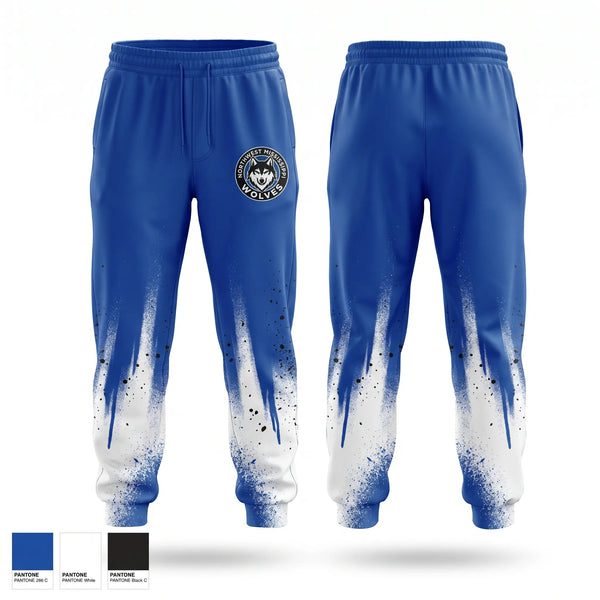 Sweatpants, Northwest Mississippi Wolves, Men's Basketball, Teamtime, Team time, sublimation, custom sports apparel, team uniforms, spirit wear, spiritwear, sports uniforms, custom shirts, team store, custom team store, fundraiser sports, apparel fundraiser