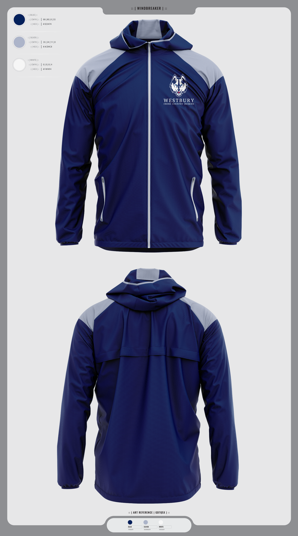 Windbreaker, Westbury Cross Country Huskies, Cross Country, Teamtime, Team time, sublimation, custom sports apparel, team uniforms, spirit wear, spiritwear, sports uniforms, custom shirts, team store, custom team store, fundraiser sports, apparel fundraiser