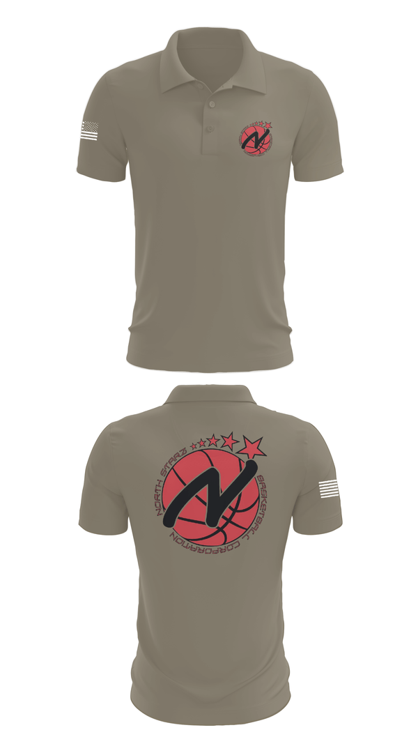 Short Sleeve Performance Polo, North Starz, Men's Basketball, Teamtime, Team time, sublimation, custom sports apparel, team uniforms, spirit wear, spiritwear, sports uniforms, custom shirts, team store, custom team store, fundraiser sports, apparel fundraiser