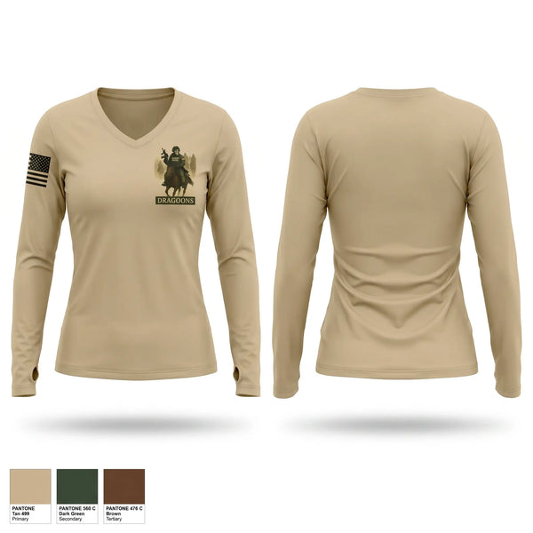 Womens Long Sleeve Vneck Shirt, ATC LEA, Army, Teamtime, Team time, sublimation, custom sports apparel, team uniforms, spirit wear, spiritwear, sports uniforms, custom shirts, team store, custom team store, fundraiser sports, apparel fundraiser