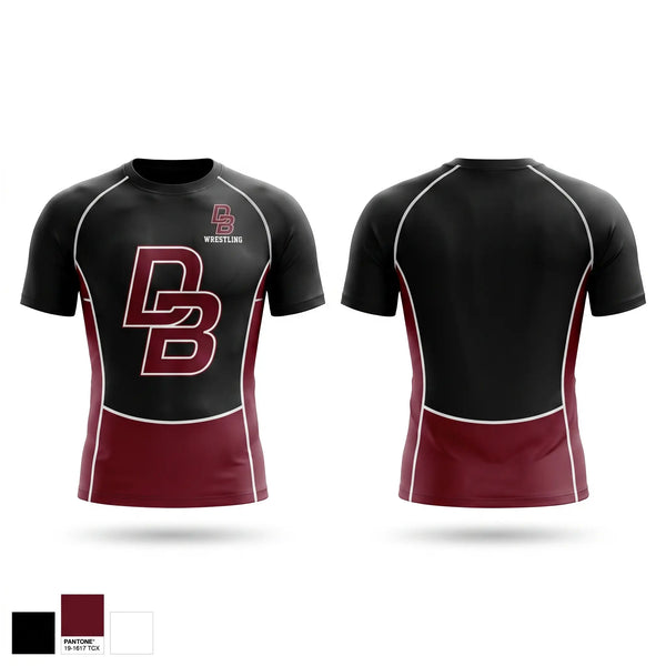 Short Sleeve Rash Guard Shirt, Don Bosco Ironmen Wrestling, Wrestling, Teamtime, Team time, sublimation, custom sports apparel, team uniforms, spirit wear, spiritwear, sports uniforms, custom shirts, team store, custom team store, fundraiser sports, apparel fundraiser